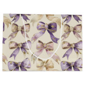 Paarse gouden bogen Verjaardag Groot Cadeauzakje (Achterkant)