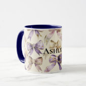 Paarse gouden bogen Verjaardag Mok (Voorkant links)