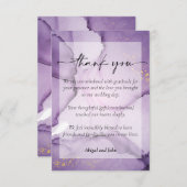 Paarse gouden bruiloft bedankkaart (Voorkant / Achterkant)
