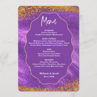 Paarse Gouden Bruiloft Menu