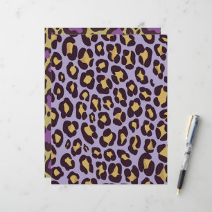 Paarse & Gouden Cheetah Bont Patroon Scrapbook Pap