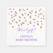 Paarse gouden Confetti Baby shower Servetten (Voorkant)