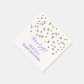Paarse gouden Confetti Baby shower Servetten (Hoek)