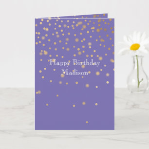 Paarse gouden Confetti Kaart