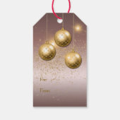 Paarse gouden Confetti kerstpannen Cadeaulabel (Achterkant)