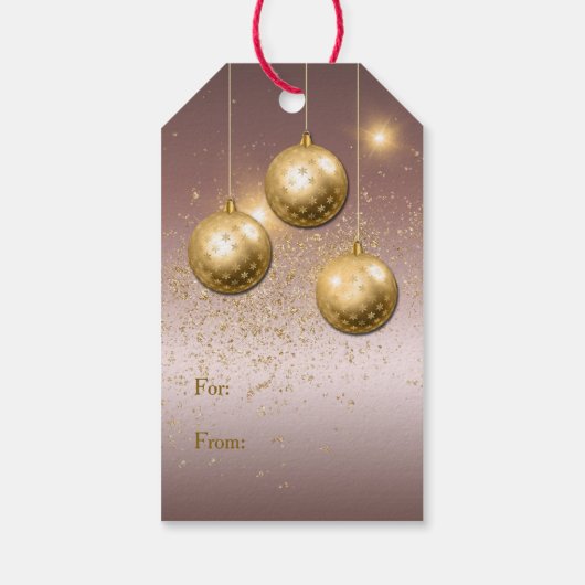 Paarse gouden Confetti kerstpannen Cadeaulabel (Achterkant)