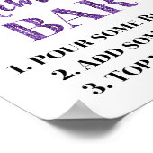 Paarse Gouden Confetti Mimosa Bar Teken Bruiloft Poster (Hoek)