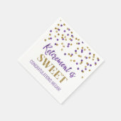 Paarse Gouden Confetti Pensioen Is Zoet Servet (Hoek)