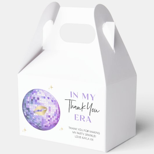 Paarse Gouden Discobal Mijn Verjaardags Tijdperk B Bedankdoosjes (Voorkant)