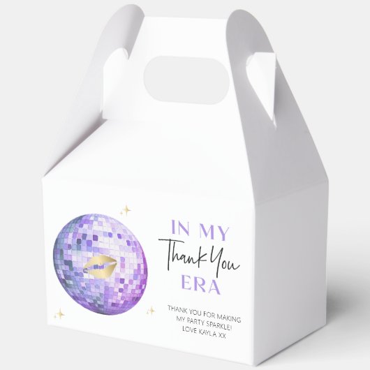 Paarse Gouden Discobal Mijn Verjaardags Tijdperk B Bedankdoosjes (Achterkant)