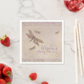 Paarse & Gouden Dragonflies Dragonfly Custom Party Servetten (Insitu)