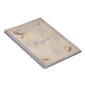 Paarse & Gouden Dragonflies Dragonfly Journal Cust Notitieboek (Rechterzijde)