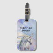 Paarse gouden droom eenhoorn bagagelabel (Voorkant (verticaal))