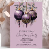 Paarse & gouden Elegant Kerstfeest Kaart