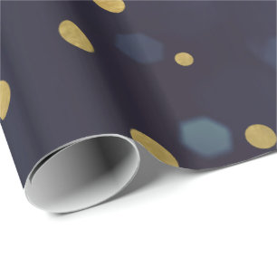 Paarse Gouden Folie Polka Dots Patroon Wrapping Pa Cadeaupapier