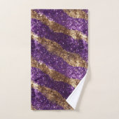 Paarse gouden fonkeling glitter bad handdoek (Handdoek)