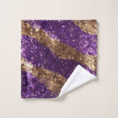 Paarse gouden fonkeling glitter bad handdoek (Wasdoekje)