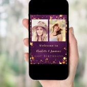 Paarse Gouden Foto Sterren 2 Personen Verjaardag W Poster