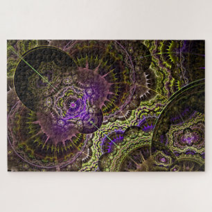 paarse gouden fractal puzzel