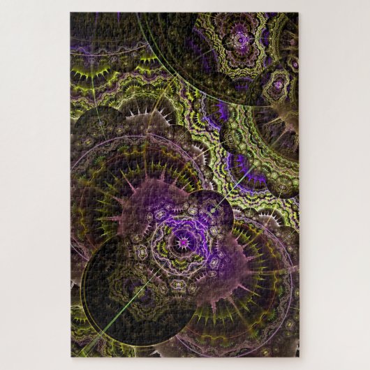 paarse gouden fractal puzzel legpuzzel (Verticaal)