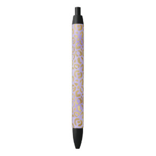 Paarse Gouden Glam Leopard Print Pen
