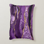 Paarse gouden glitter aangepaste Jouw naam accent Kussen (Achterkant (Verticaal))