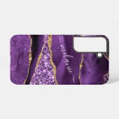 Paarse Gouden Glitter Aangepaste Jouw naam Geperso Samsung Galaxy Hoesje (Achterkant horizontaal)