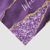 Paarse gouden glitter aangepaste naam tissuepapier (Detail)