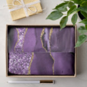 Paarse gouden glitter aangepaste naam tissuepapier (Geschenk)