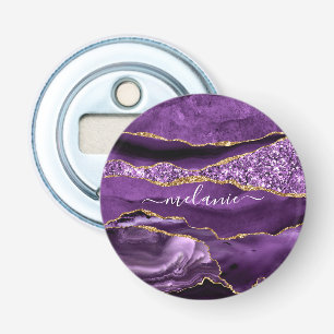 Paarse Gouden Glitter Bottle Opener met Aangepaste