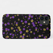 Paarse Gouden Glitter Confetti op Zwarte Telefoong Case-Mate iPhone Case (Achterkant (horizontaal))
