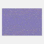 Paarse gouden glitter kerstbomen inpakpapier vel (Voorkant)