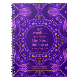 Paarse Gouden Glitter Kunst Mandala Creatieve Pagi Notitieboek
