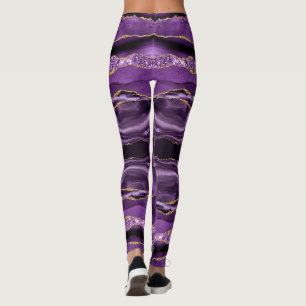Paarse gouden glitter Leggings