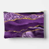 Paarse gouden glitter marmer aangepaste Jouw namen Etui (Achterkant)