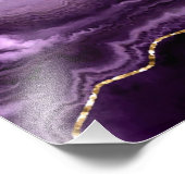 Paarse gouden glitter marmer aangepaste naam foto afdruk (Hoek)