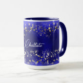 Paarse gouden glitter marmer aangepaste naam mok (Voorkant rechts)