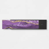 Paarse gouden glitter marmeren aangepaste naam deu deurbordje (Voorkant)