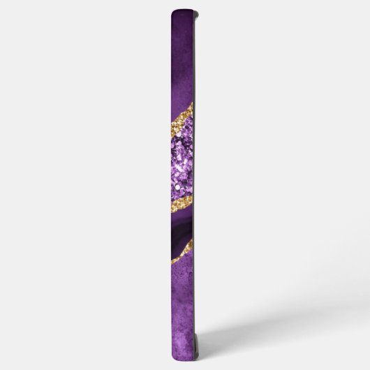 Paarse Gouden Glitter Marmeren Gift met Aangepaste Samsung Galaxy Hoesje (Linkerkant)