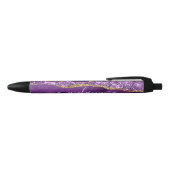 Paarse gouden glitter marmeren pen met aangepaste  (Bovenkant)