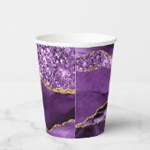 Paarse Gouden Glitter Papier Cups Aangepaste Naam Papieren Bekers (Rechts)