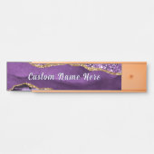 Paarse Gouden Glitter Persoonlijke Naam Deur Bord Deurbordje (Voorkant)