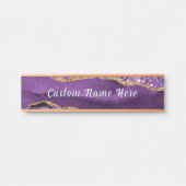 Paarse Gouden Glitter Persoonlijke Naam Deur Bord Deurbordje (Voorkant)
