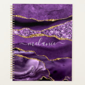 Paarse Gouden Glitter Planner met Aangepaste Naam (Voorkant)
