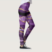 Paarse Gouden Glitter Sparkly Leggings Aangepaste  (Rechts)