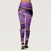 Paarse Gouden Glitter Sparkly Leggings Aangepaste  (Achterkant)