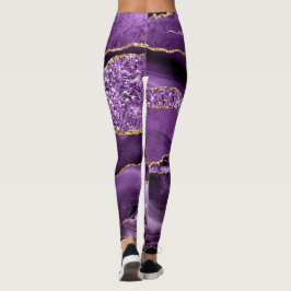 Paarse Gouden Glitter Sparkly Leggings Aangepaste 