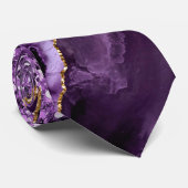 Paarse Gouden Glitter Stropdas met Aangepaste Naam (Opgerold)