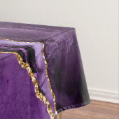 Paarse gouden glitter tafelkleed met aangepaste na (Voorbeeld)