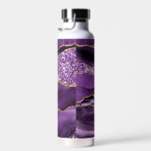 Paarse Gouden Glitter Waterfles met aangepaste naa (Rechts)